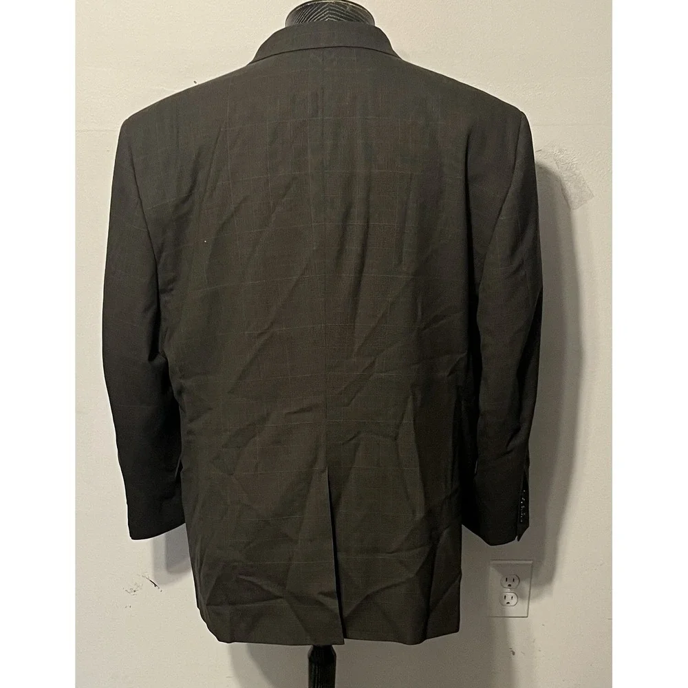 Jos. A. Bank‎ Suit Mens 48R 42x30 Brown Plaid 100% Wool 2 Piece Business Express